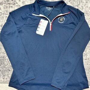 Walter Hagen Navy Quarter-Zip Pullover with Embroidery